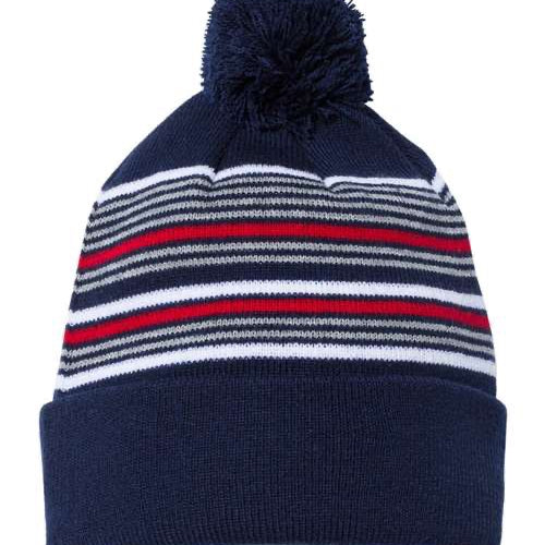 Sportsman 12" Striped Pom-Pom Cuffed Beanie