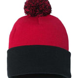 Sportsman 12" Pom-Pom Cuffed Beanie