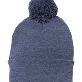 Sportsman 12" Pom-Pom Cuffed Beanie