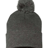 Sportsman 12" Pom-Pom Cuffed Beanie